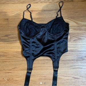 black bustier style top